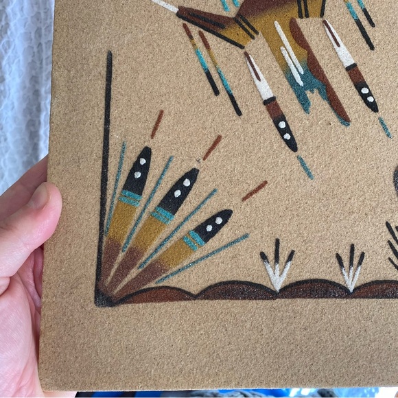 Vintage Navajo sand painting tribal indigenous art - Picture 4 of 8